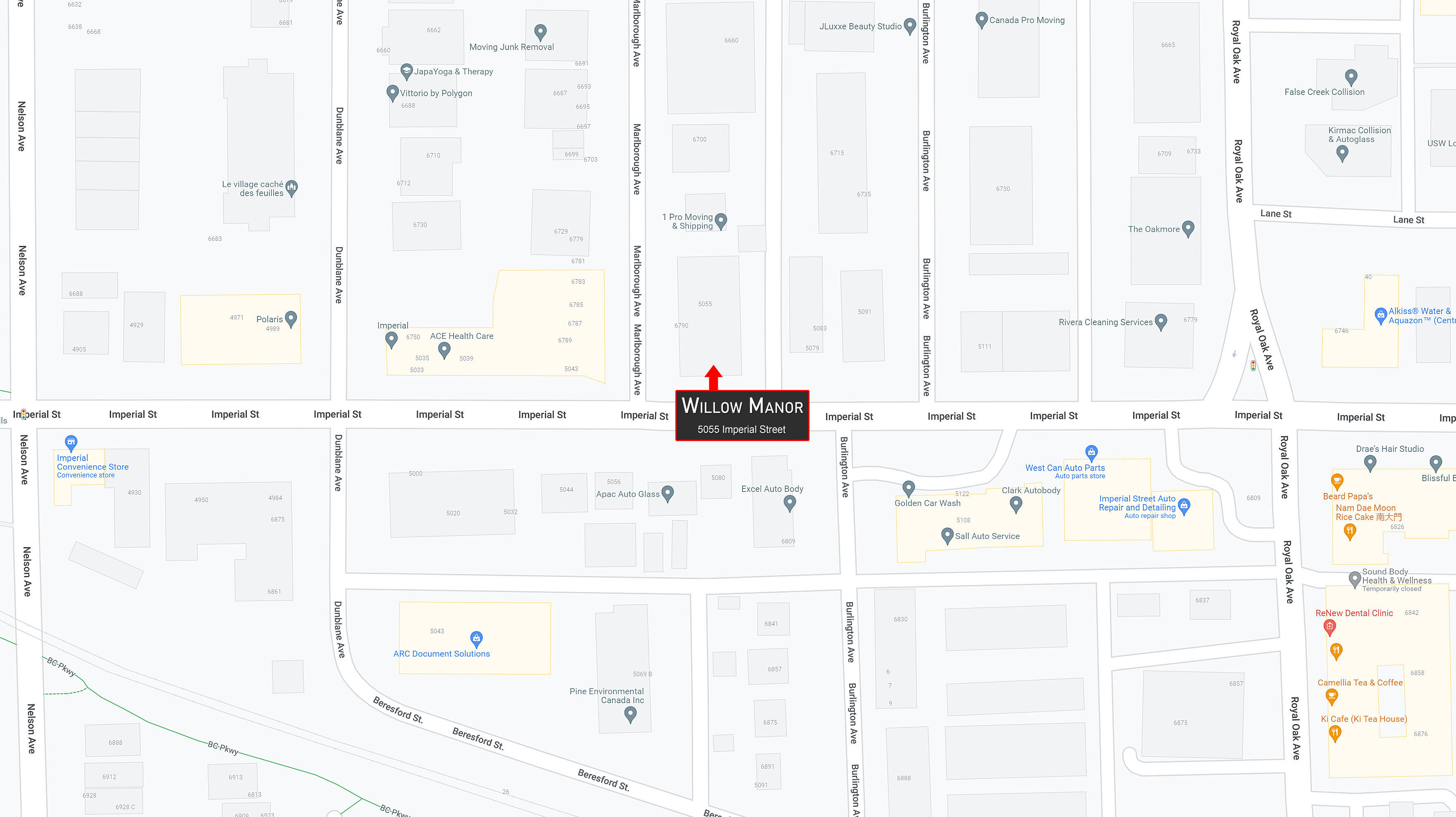 Willow Manor location map 1