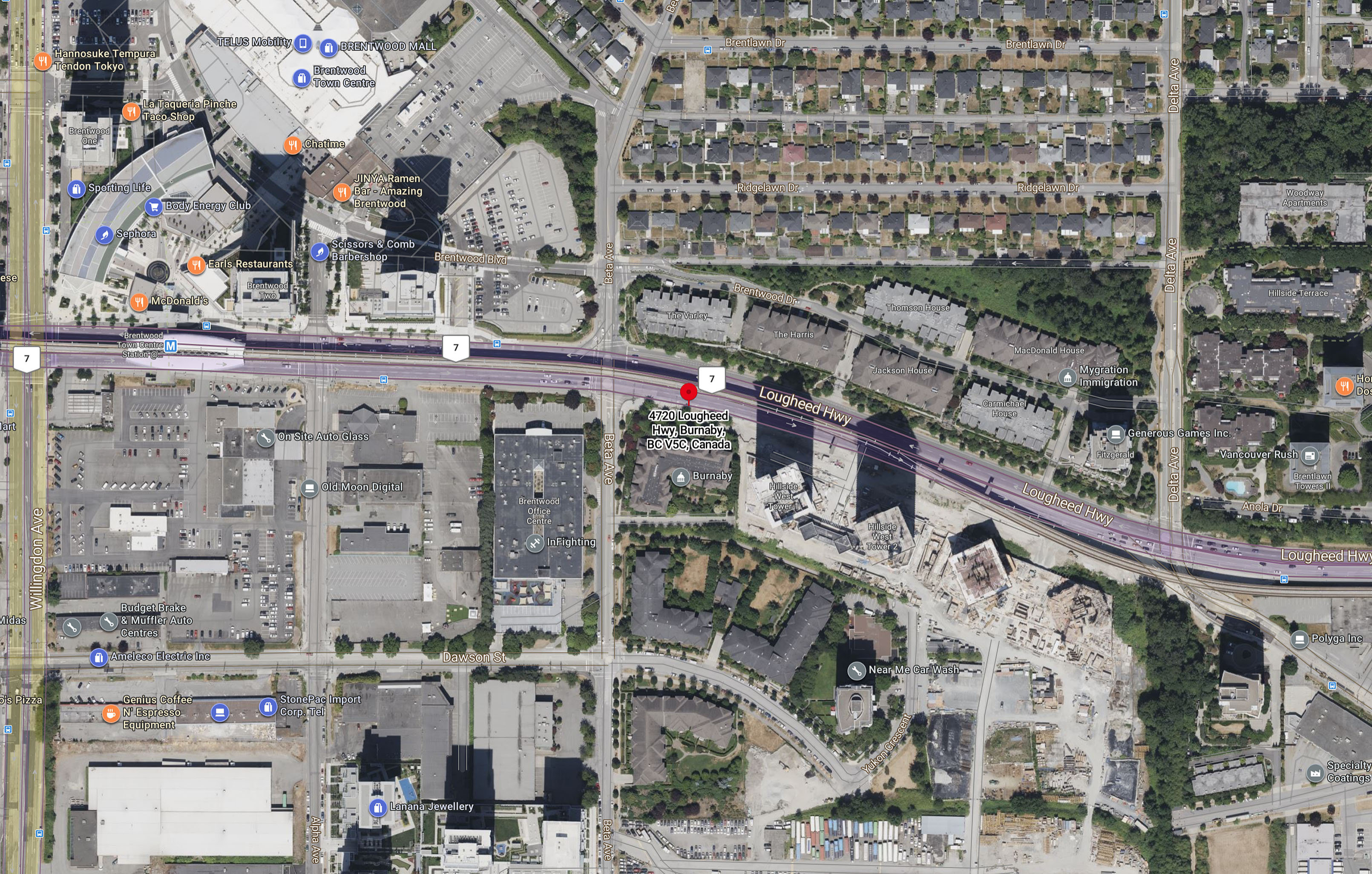 Concord Brentwood Hillside West Tower 1 location map 2