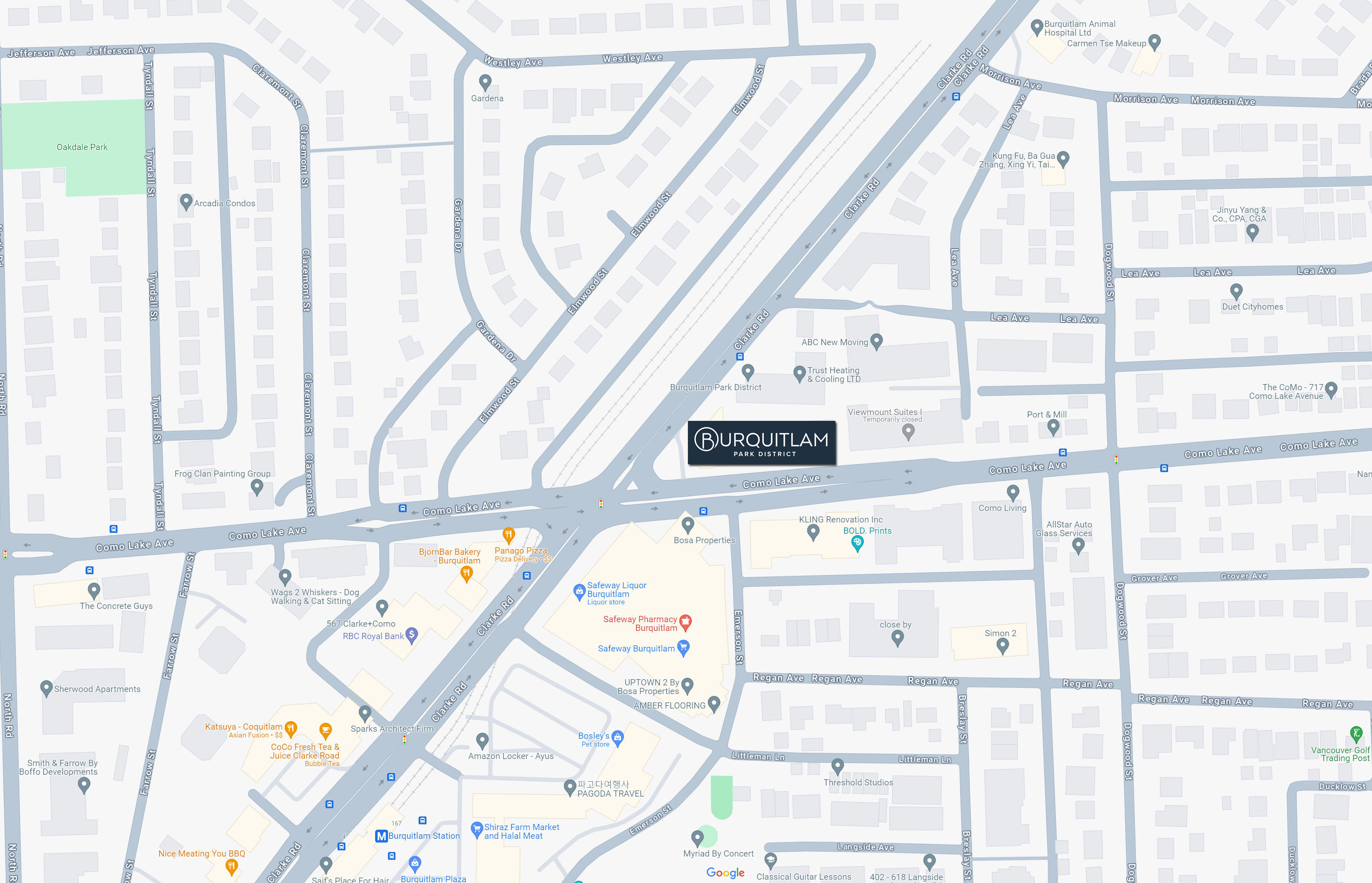 Burquitlam Park District - Phase 1 location map 1