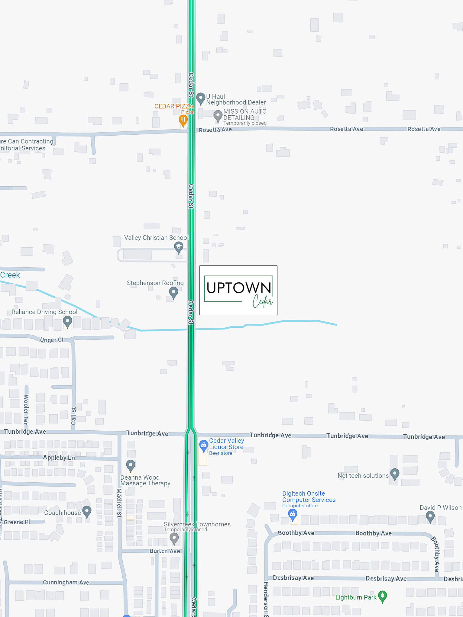 Uptown Cedar location map 3