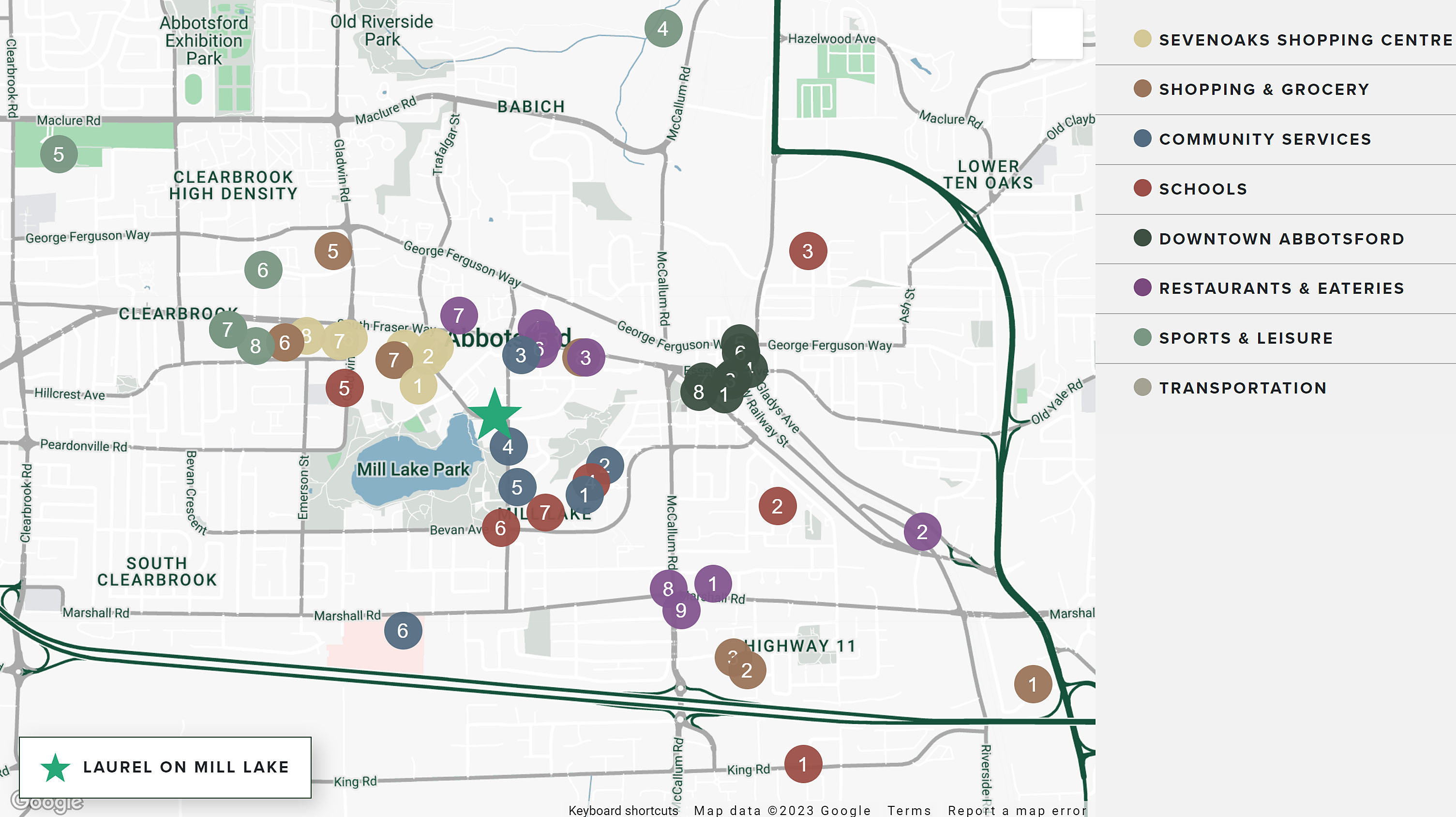 Laurel on Mill Lake location map 3