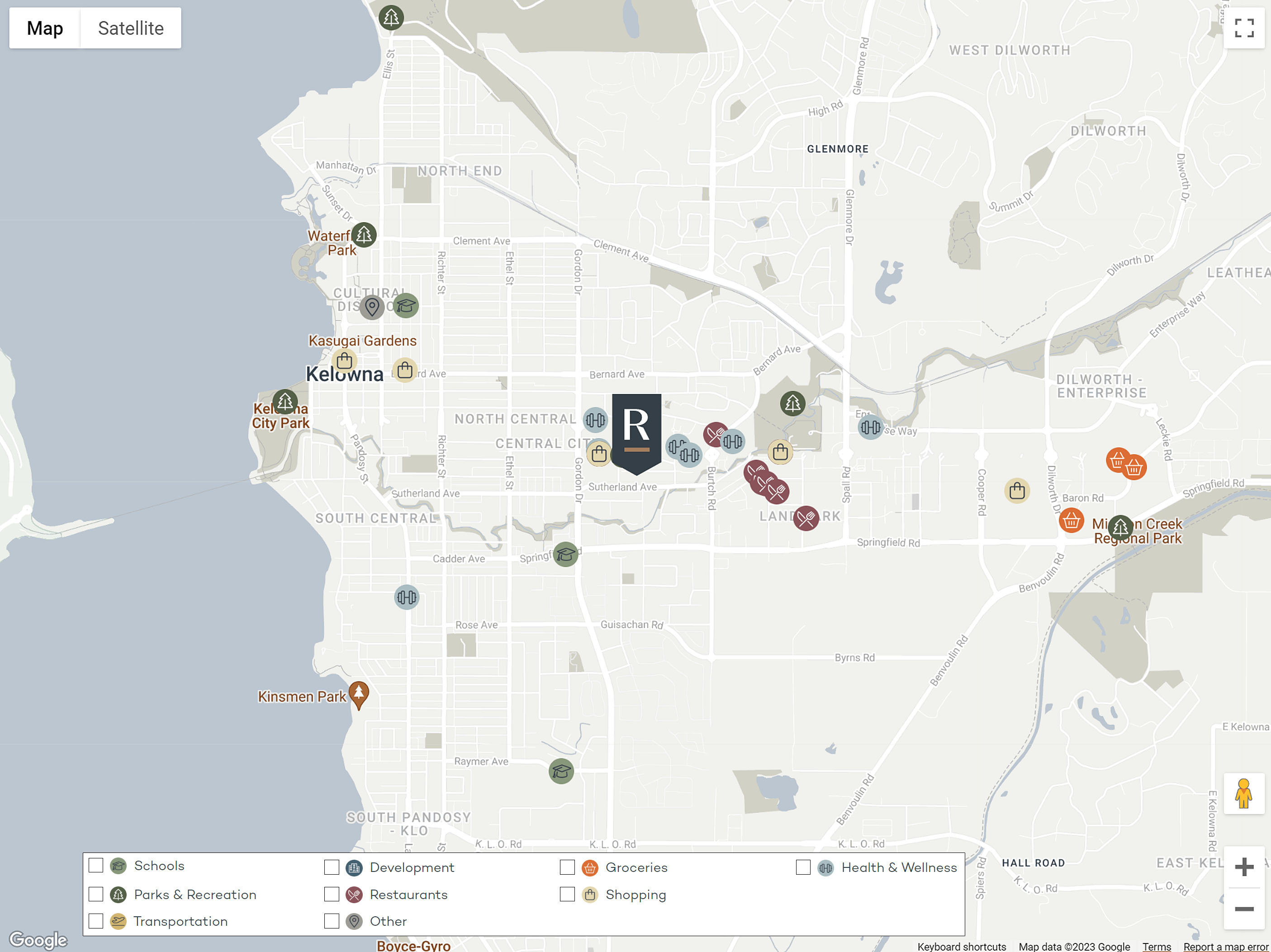 Revo Kelowna by Millennial location map 2