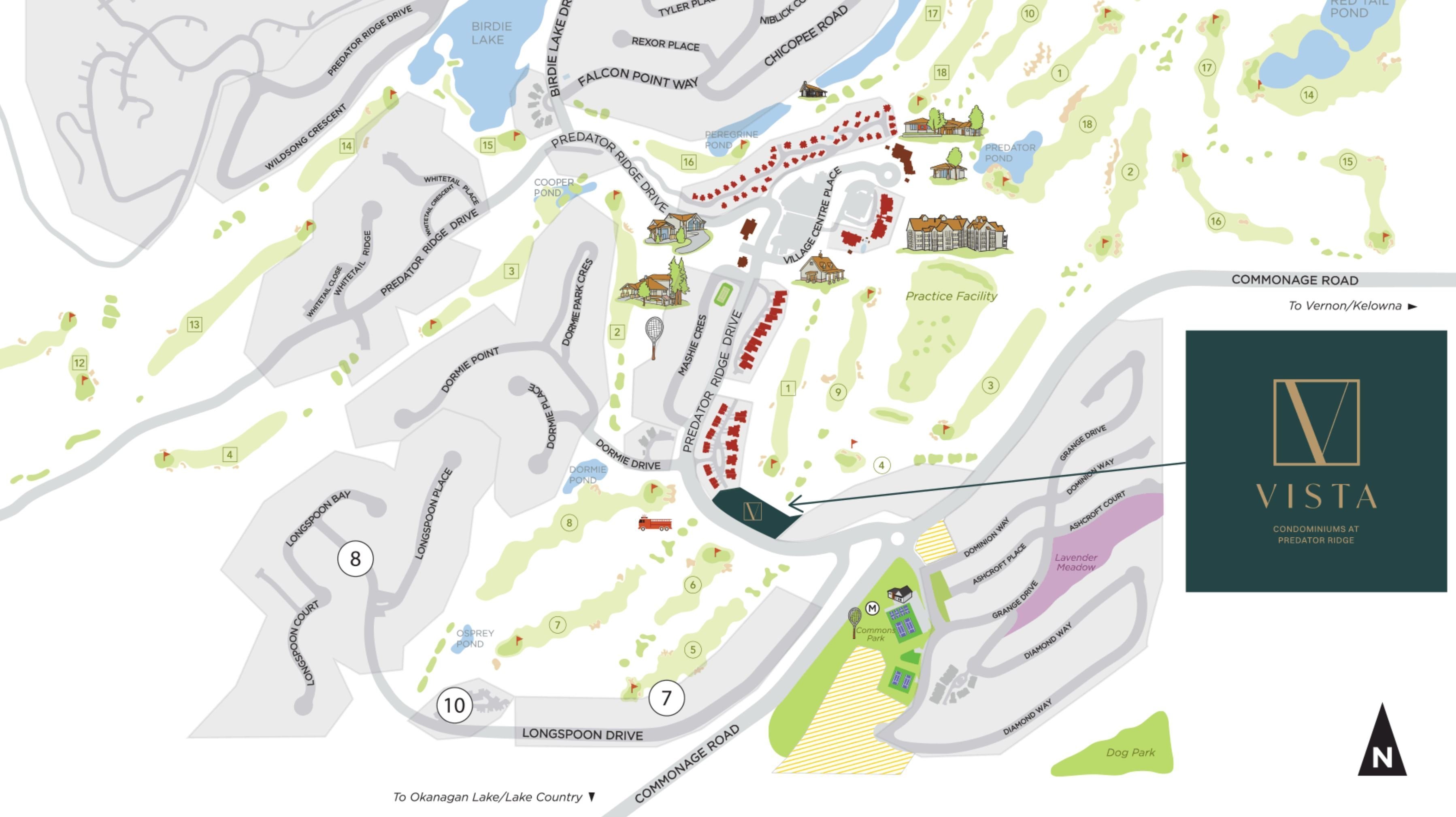 Vista Condominiums at Predator Ridge location map 1