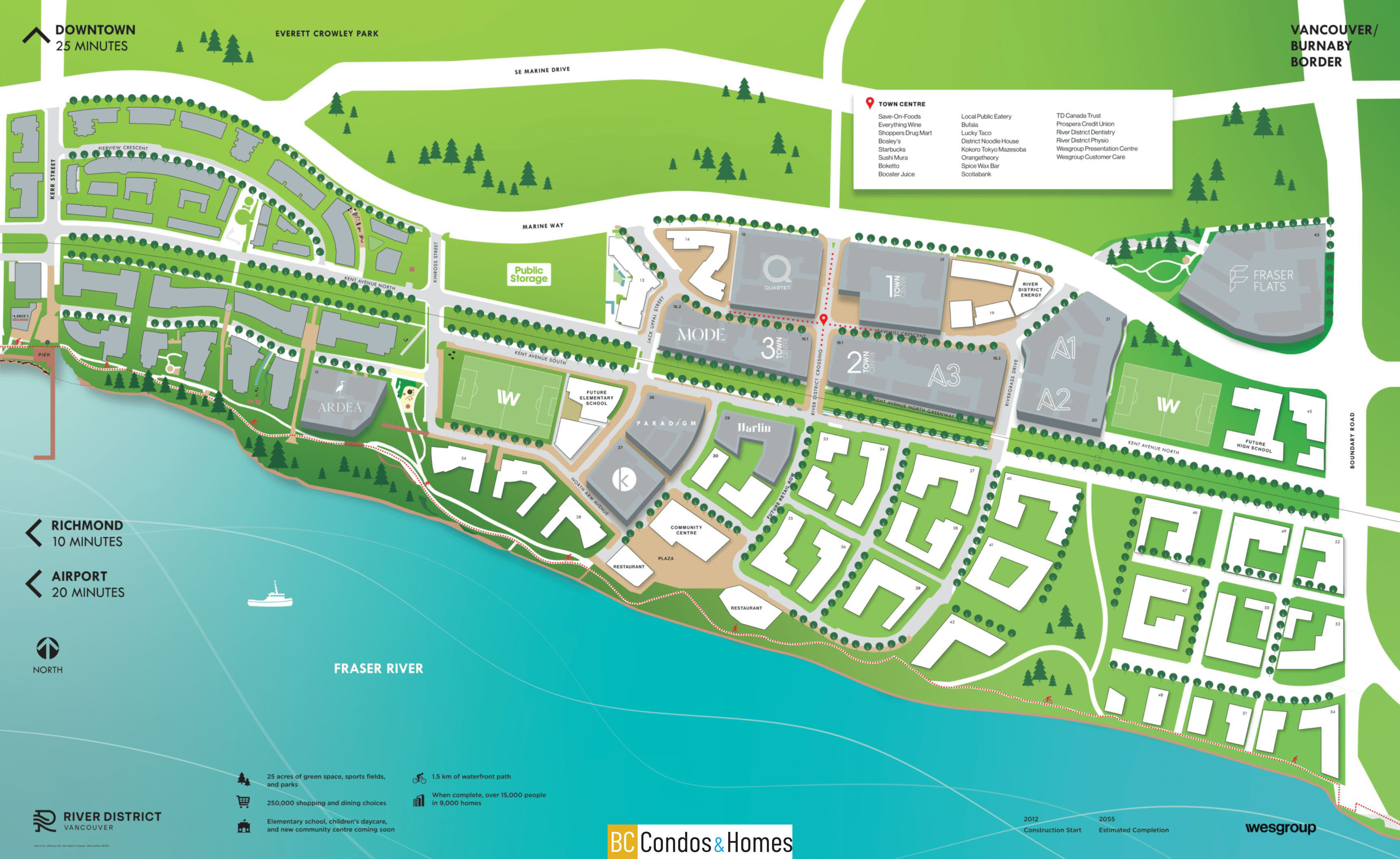 Avalon 3 in River District Vancouver location map 1
