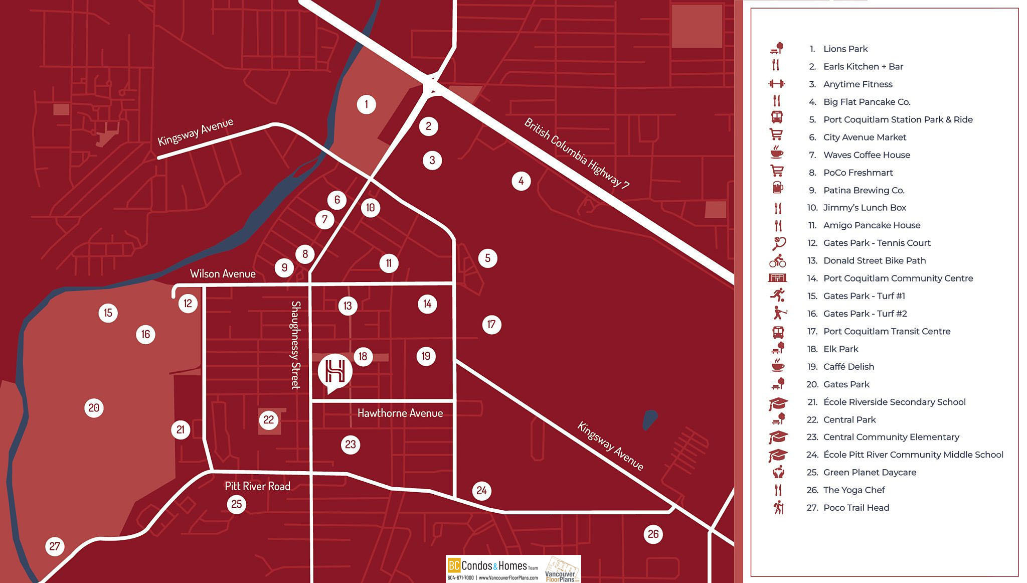 Hawthorne location map 1