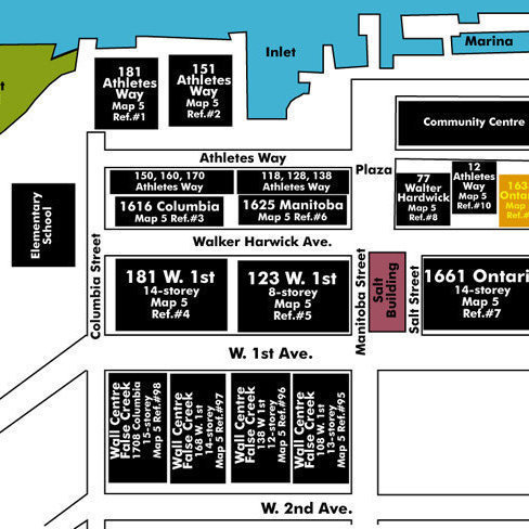 Sails - Village on False Creek location map 1