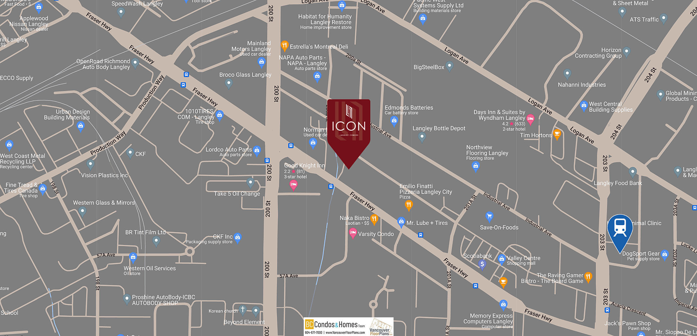 ICON - Langley Condos location map 1