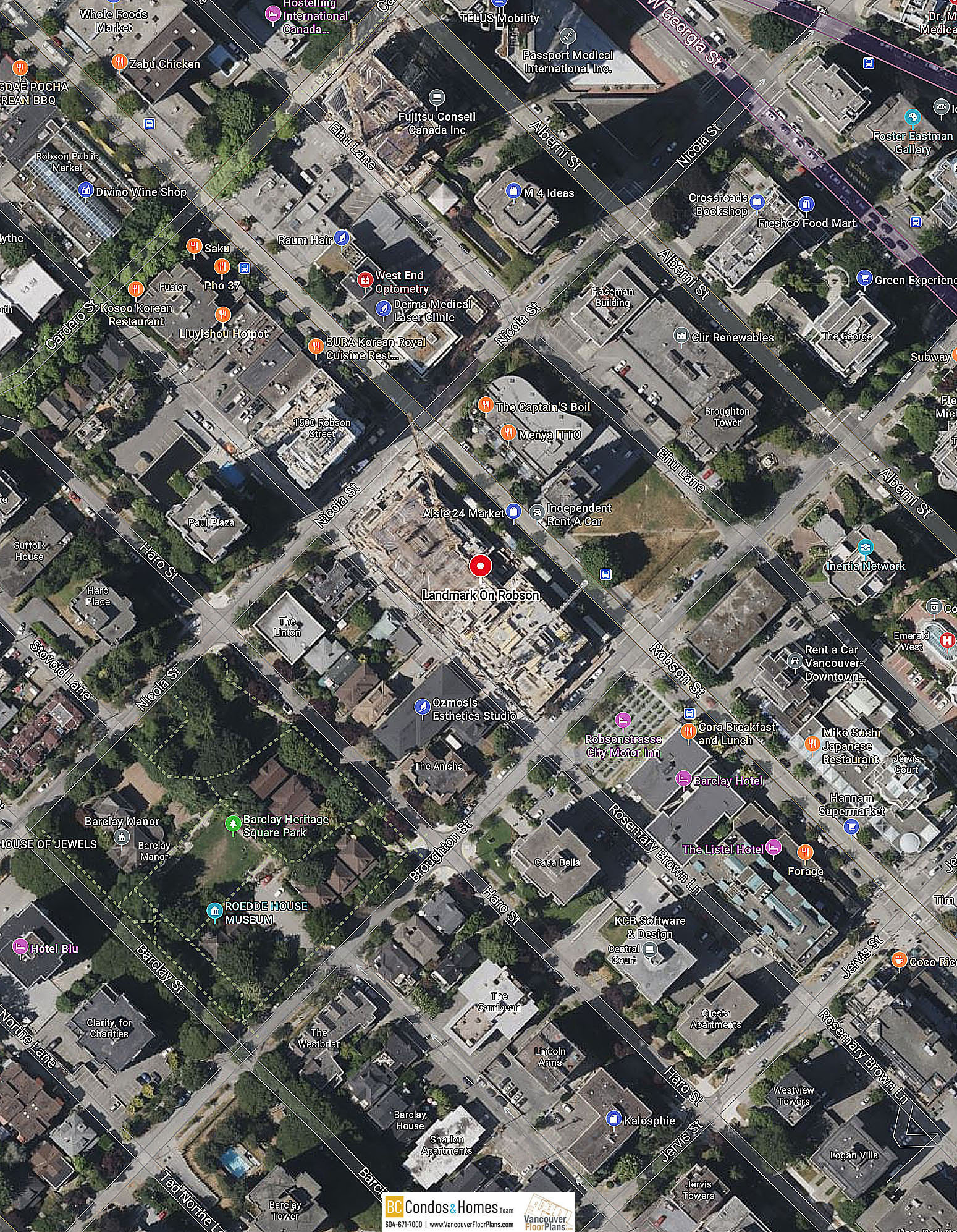 Landmark on Robson location map 2