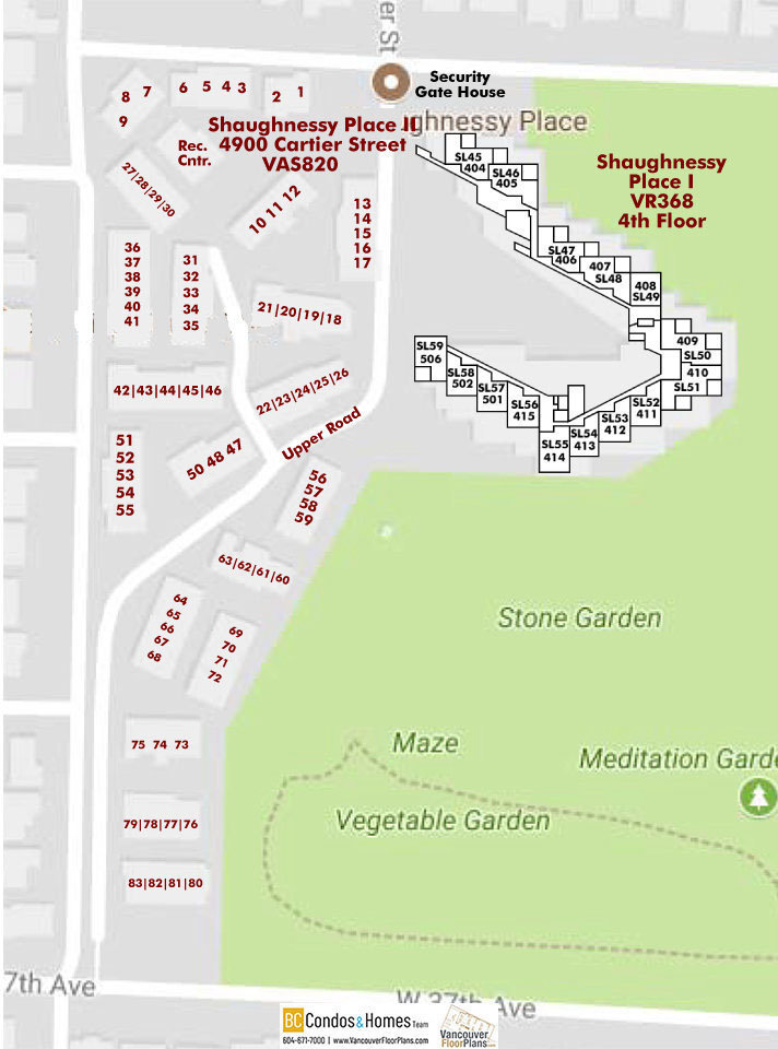Shaughnessy Place II - Townhouses location map 2