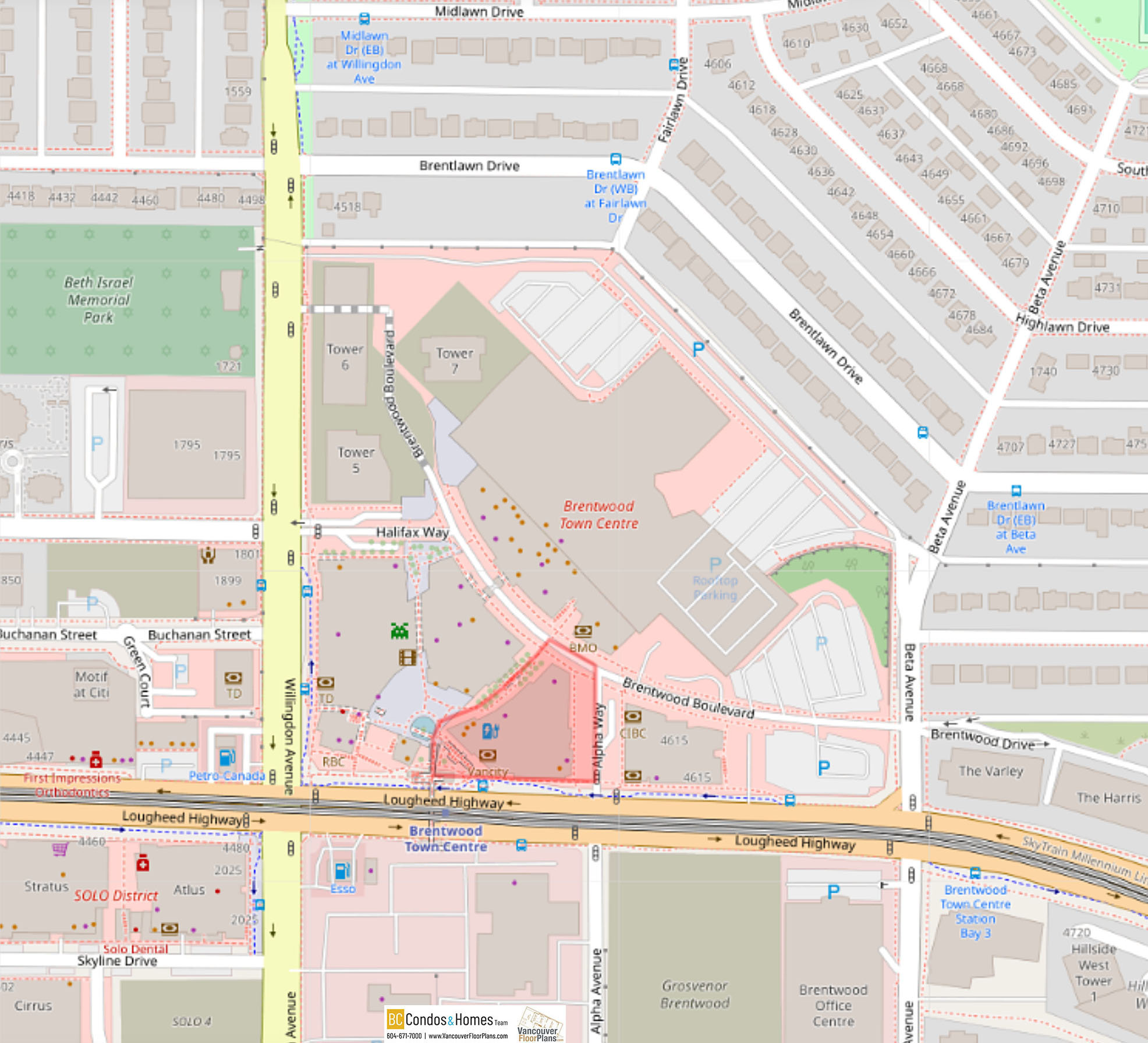 The Amazing Brentwood - Tower 2 location map 4