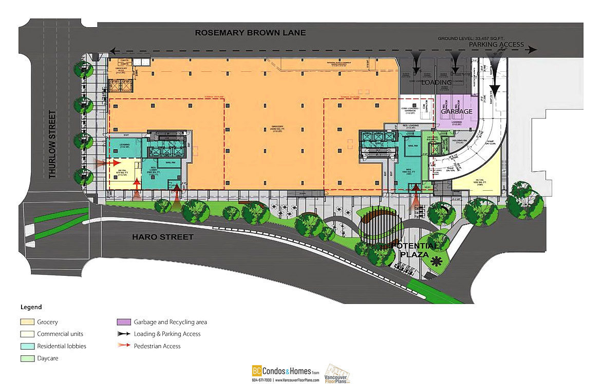 Proposed Purpose Built Rental Building - 1045 Haro St. and 830-850 Thurlow St. location map 1