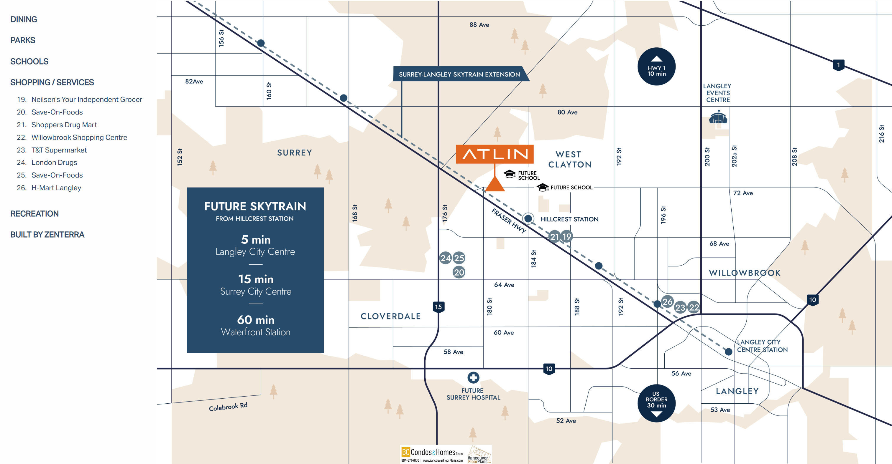 Atlin at Clayton Crest location map 3