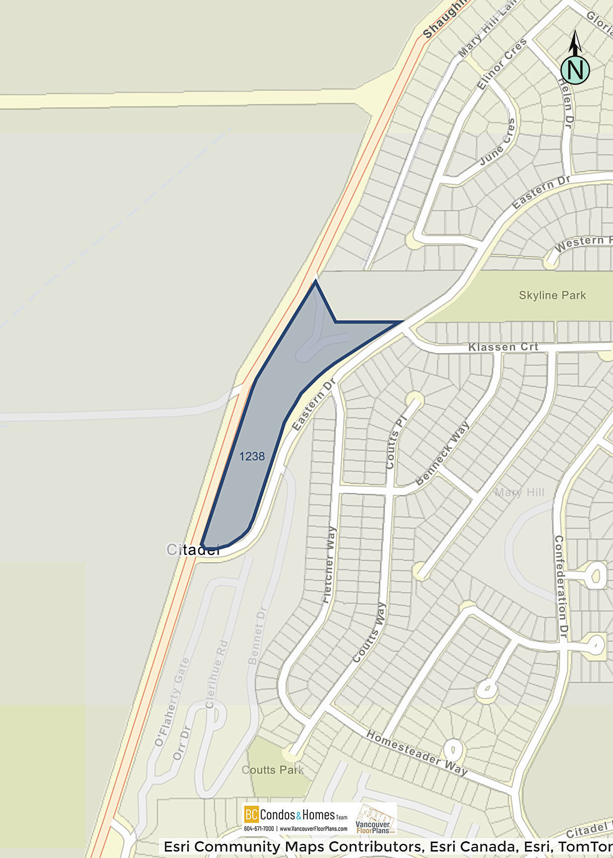 Parkview Ridge Townhouse location map 1