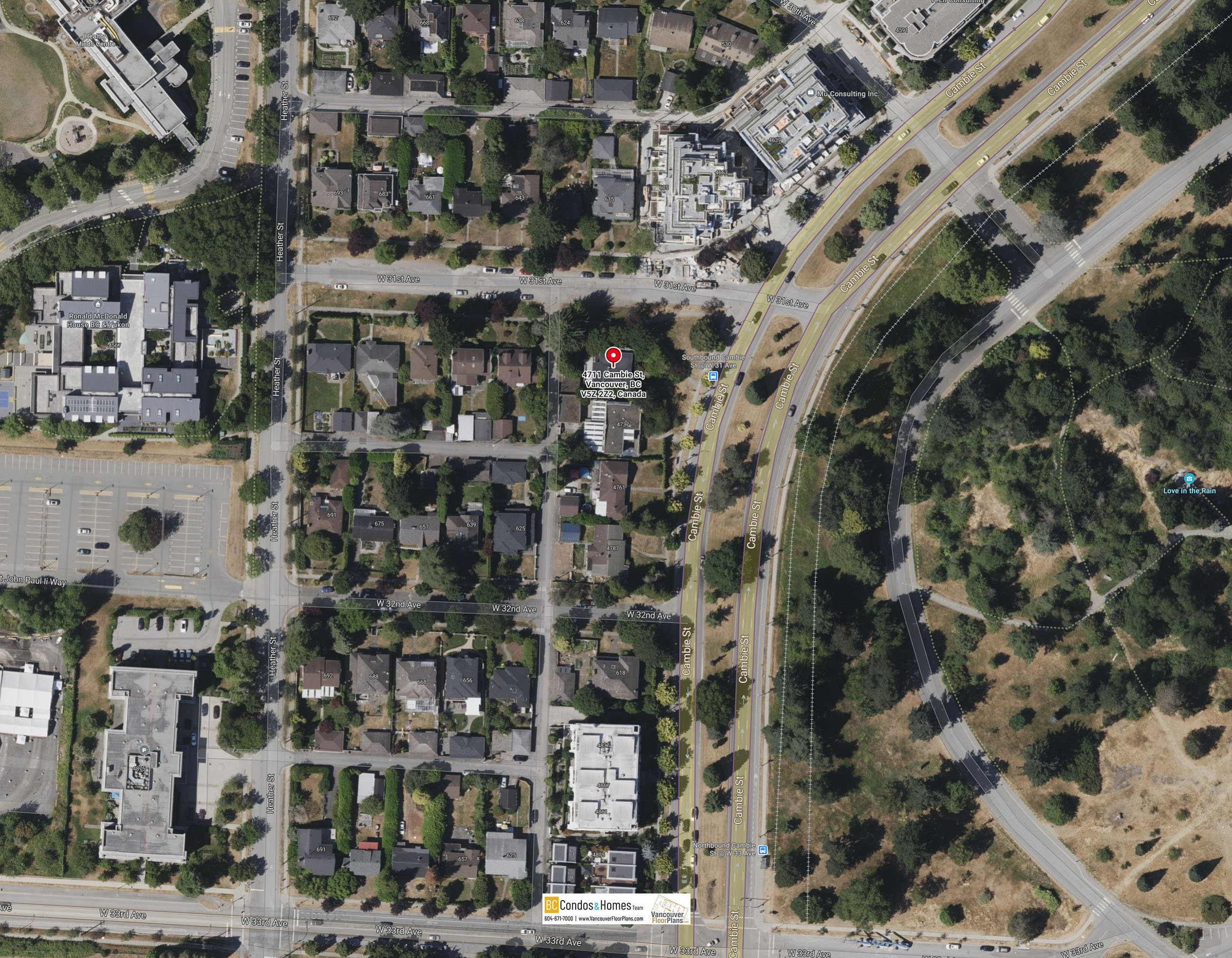 4711 Cambie by Mosaic Homes location map 2