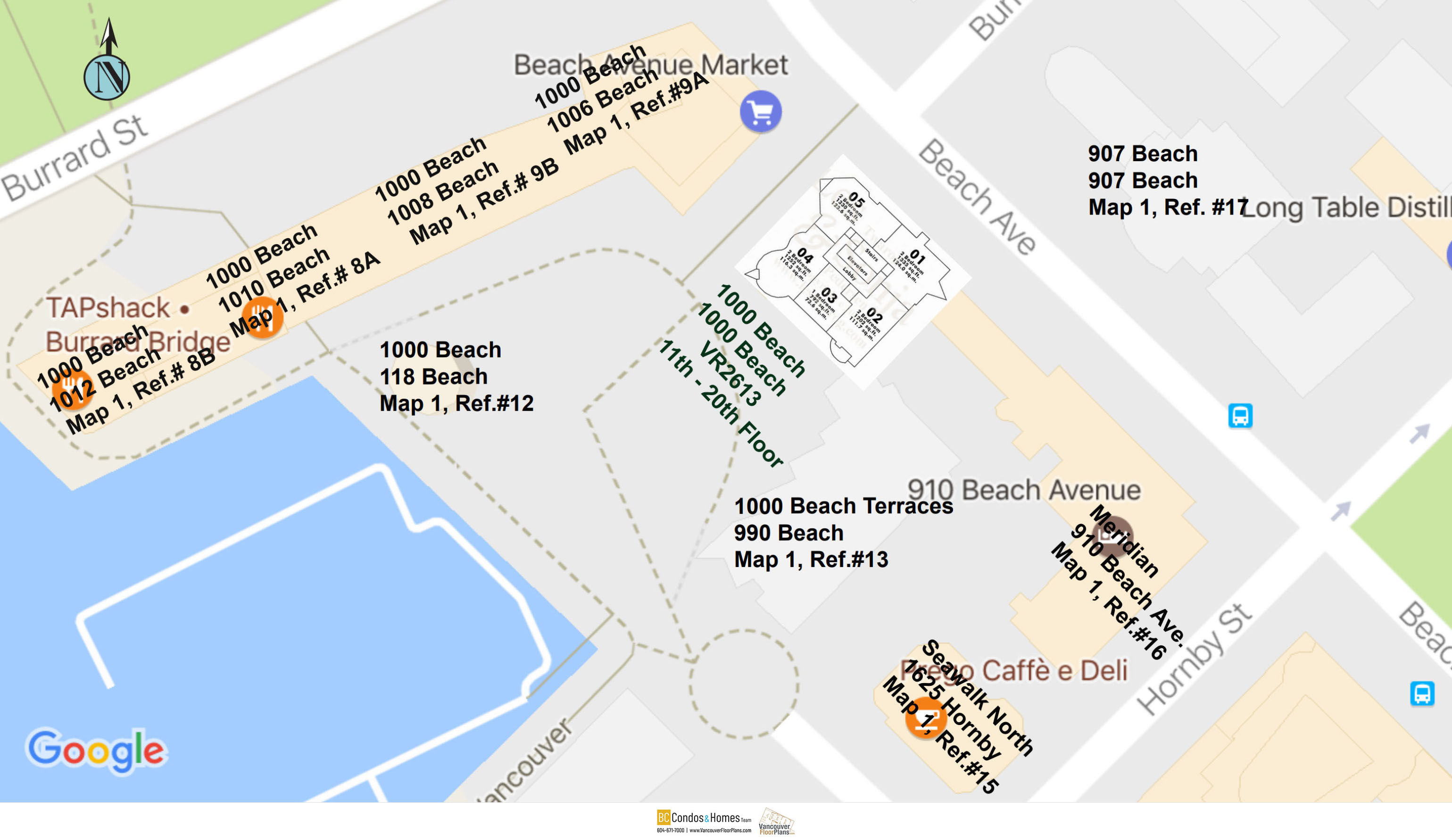 1000 Beach location map 4