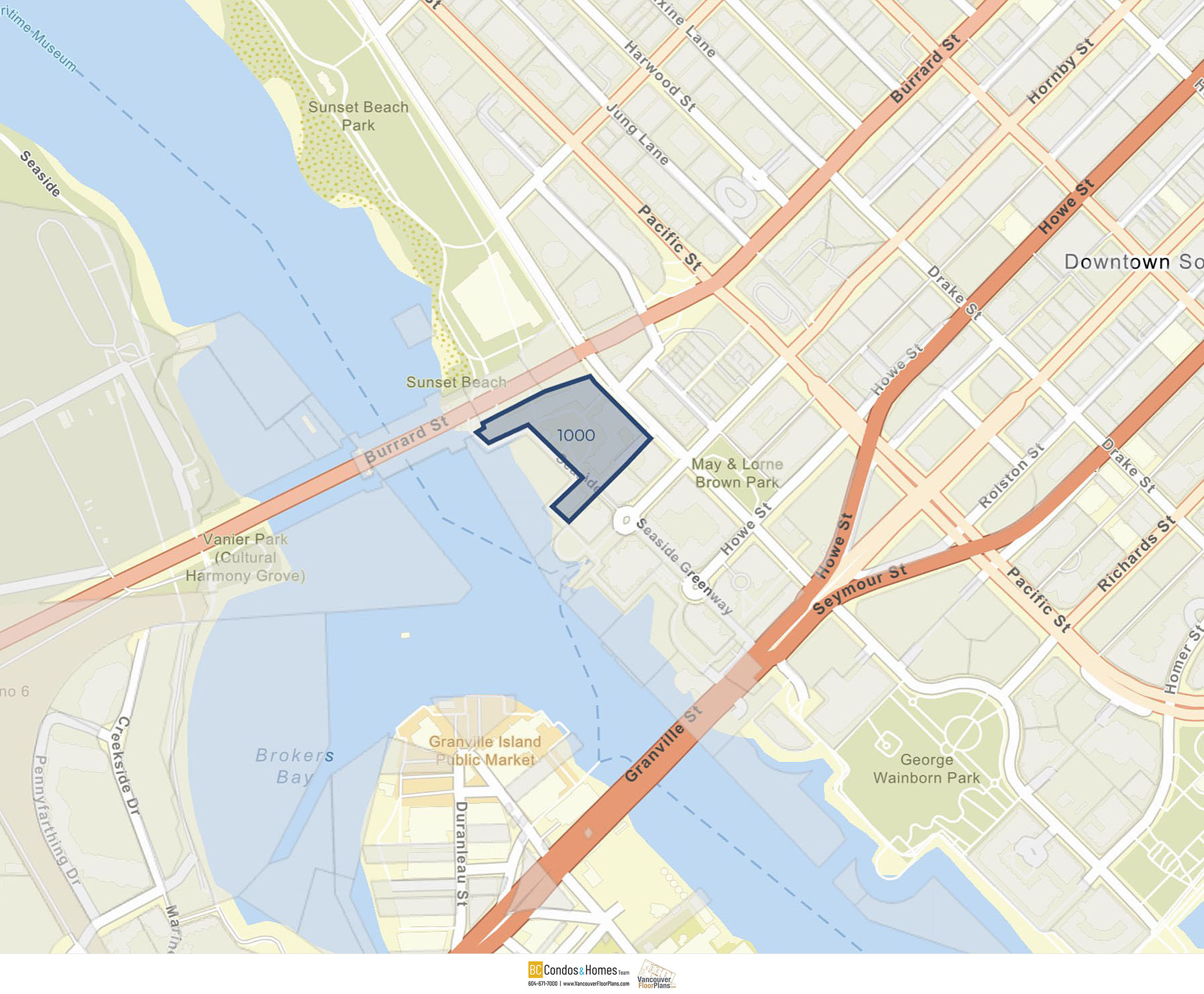 1000 Beach location map 6